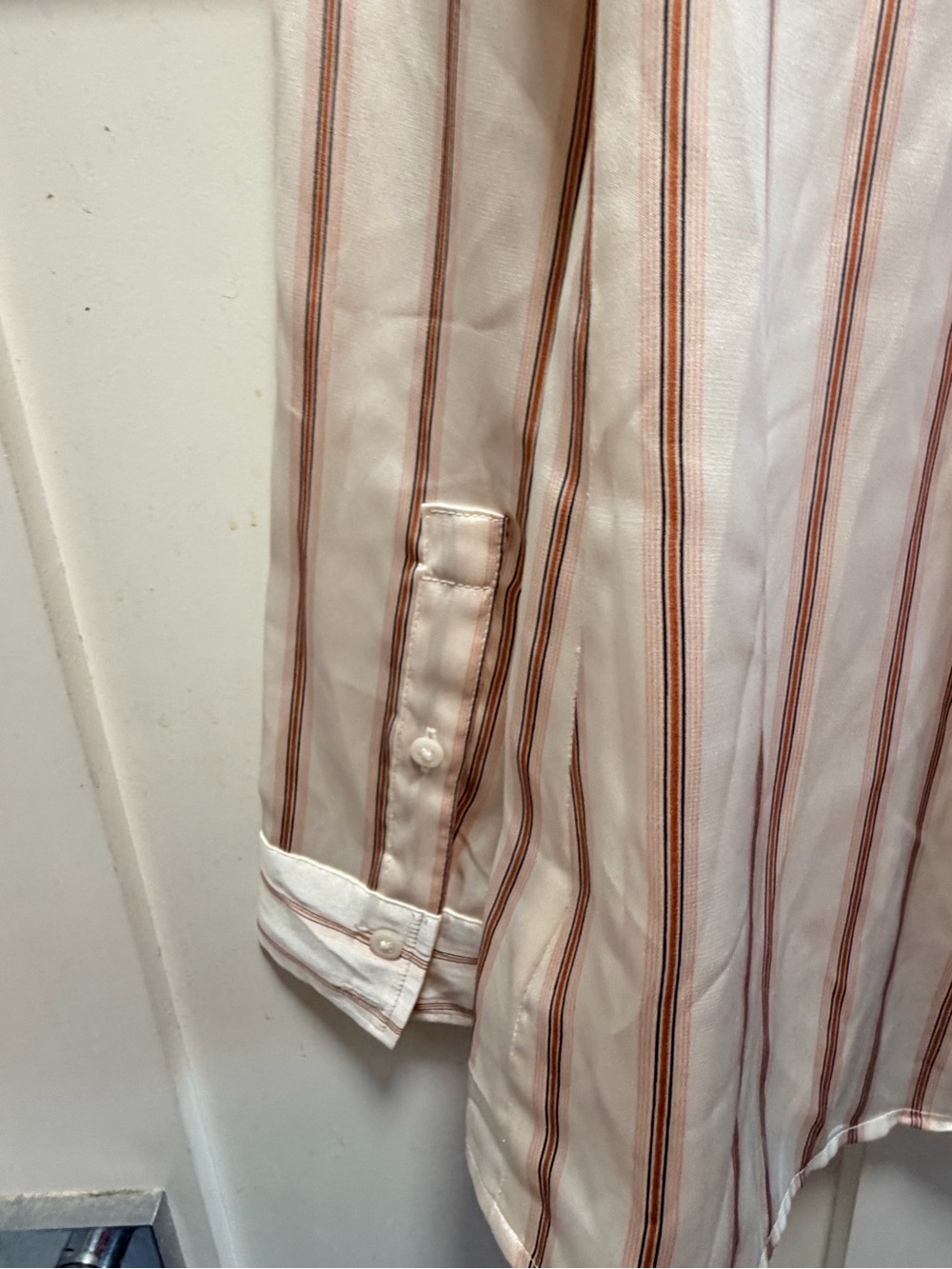 Express Portofino Cream Striped Button-Down Blouse - Picture 4 of 4